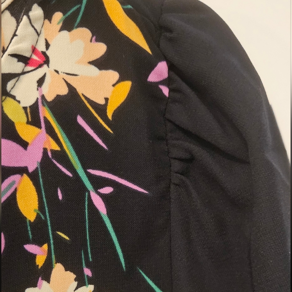 Lulu's Dark Navy Floral Long Sleeve Dress Size LG - Picture 5 of 6